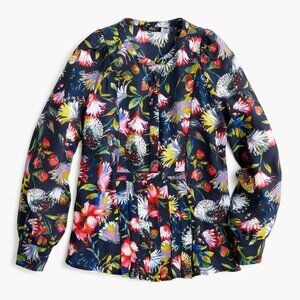 J. Crew 100% Silk Popover Pleated